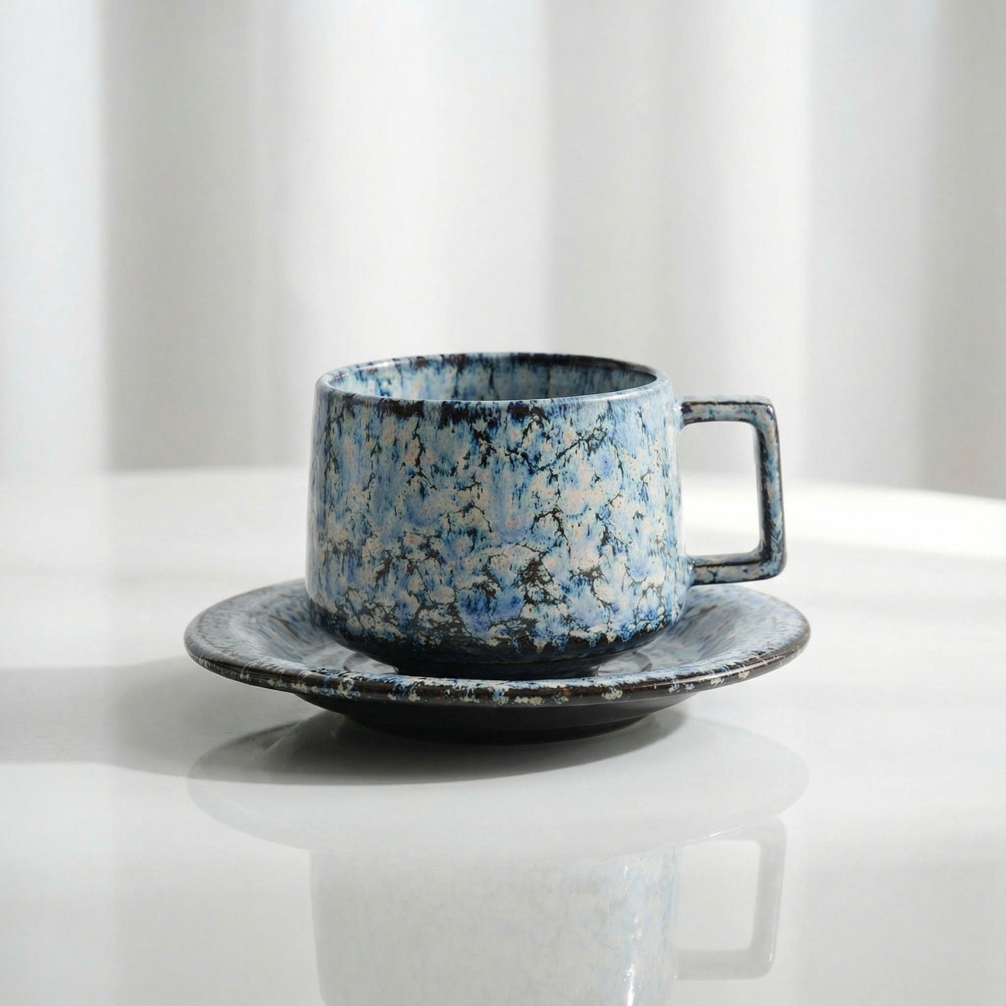Aquamarine | Flambé Glaze Coffee Cup