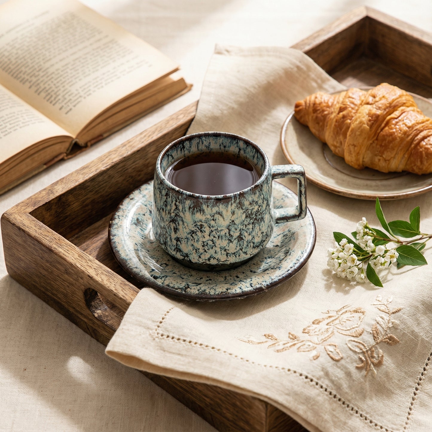 Turquoise | Flambé Glaze Coffee Cup